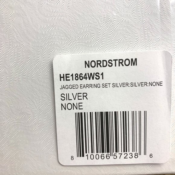 NEW Nordstrom Area Stars Geometric Earrings Set of 3 Silver Brass 14k Plate - Picture 5 of 5